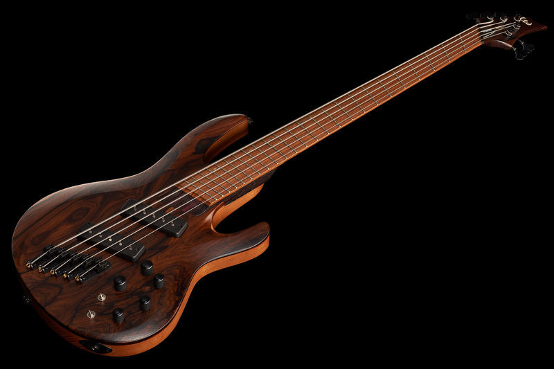 Natural Satin ESP LTD B-1005 Multi-Scale Ziricote 5-String Electric Bass Guitar 