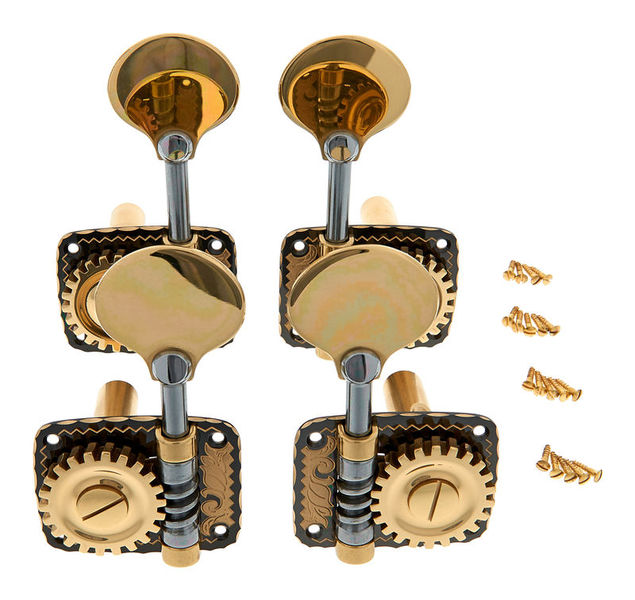 Double Bass Machine Head Pegs - Set Of 4, Fits 4/4 & 3/4 Size Basses, Brass Construction